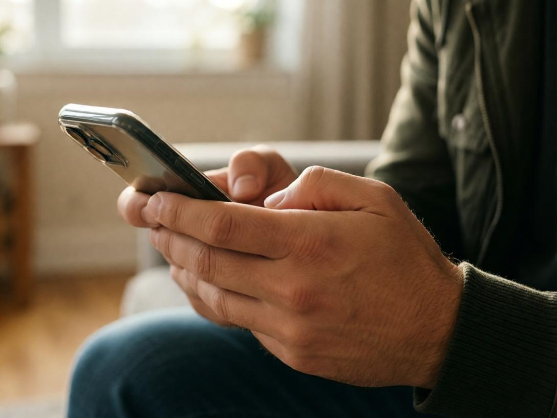 Bürgerin nutzt den digitalen Service bequem per Smartphone